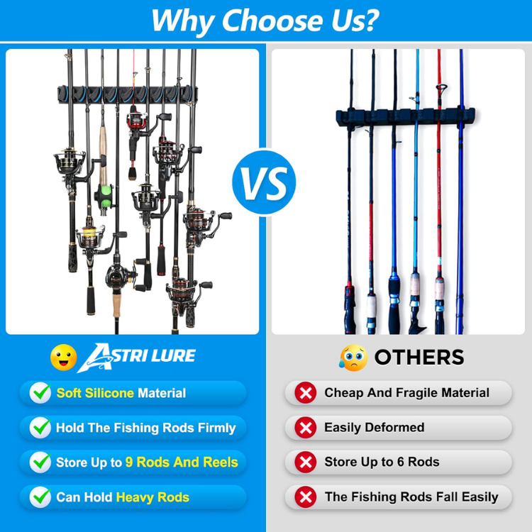 AstriLure™ Fishing Rod Rack - Saving Space