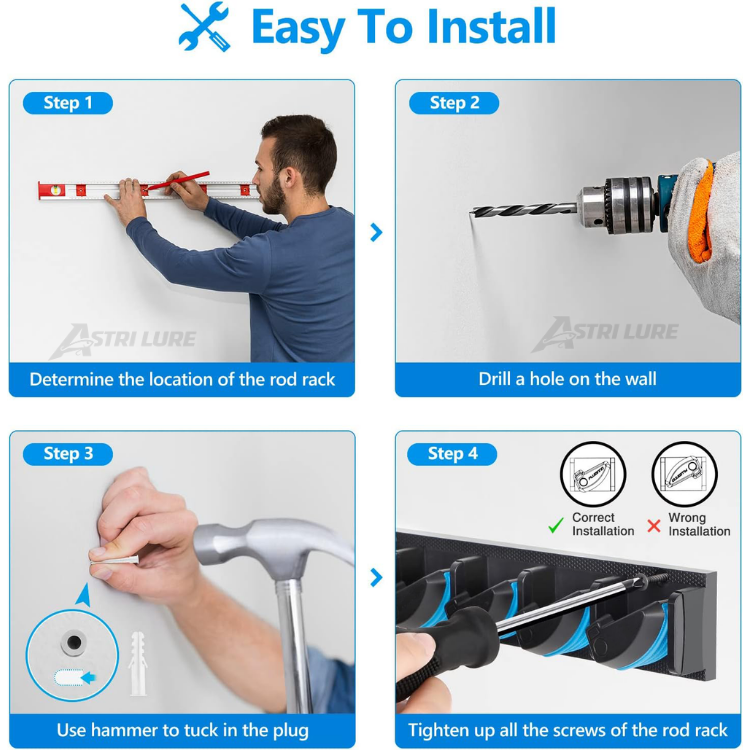 AstriLure™ Fishing Rod Rack - Saving Space