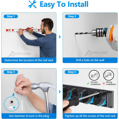 AstriLure™ Fishing Rod Rack - Saving Space